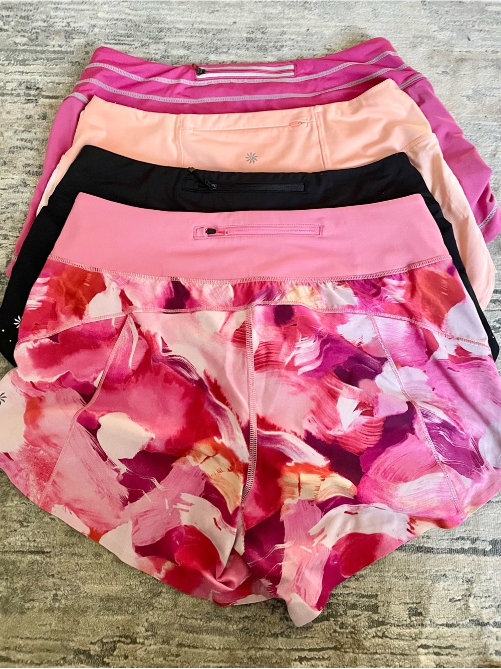 Bundle Of 4 Athleta Run With It Shorts Size M Multiple Colors- EUC - Picture 2 of 11
